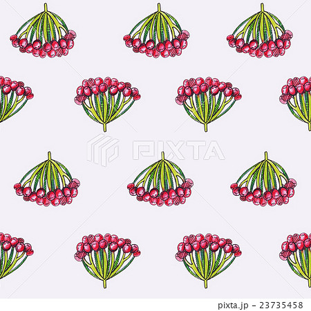 Seamless illustration with autumn viburnum berries 23735458