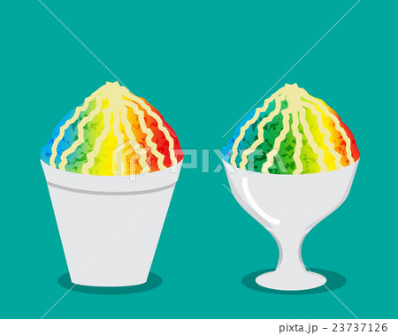 Hawaiian Shave Ice With Rainbow Colorのイラスト素材