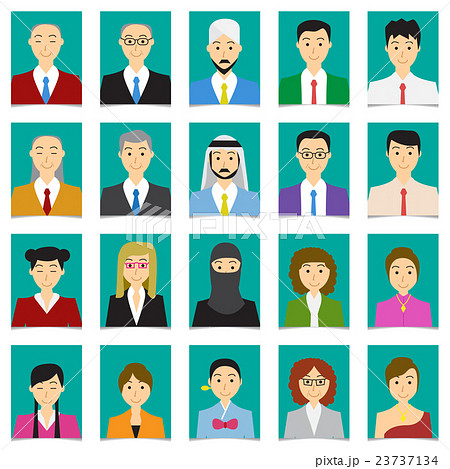 Half body shot People in flat style Half body shot People in flat style 23737134