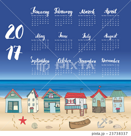 Calendar 2017 Year One Sheet, Vector Calendar 2017 Year One Sheet, Vector 23738337