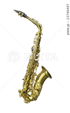 Golden alto saxophone isolated Golden alto saxophone isolated 23740497