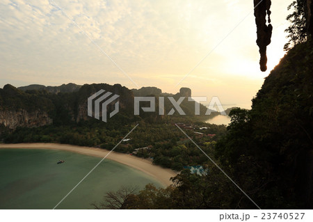andscape with sunrise through the cliff at seaside andscape with sunrise through the cliff at seaside 23740527