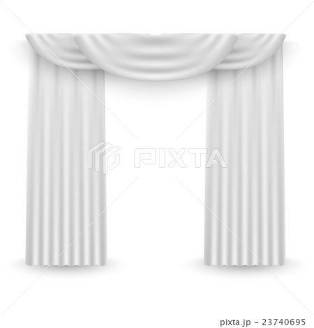 White curtains on a white background. Vector 23740695