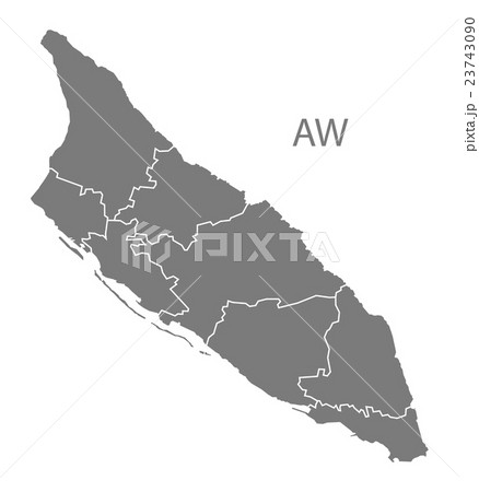 Aruba regions Map grey Aruba regions Map grey 23743090
