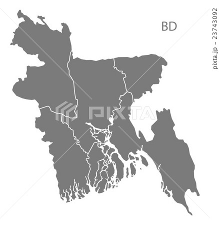 Bangladesh districts Map grey Bangladesh districts Map grey 23743092