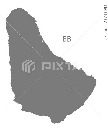 Barbados Map grey Barbados Map grey 23743094