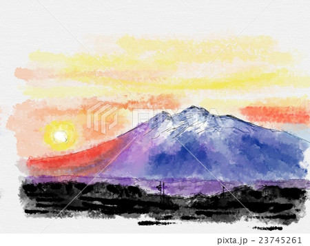 岩木山 イラストのイラスト素材