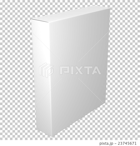  3D rendered image of white solid color software box 23745671