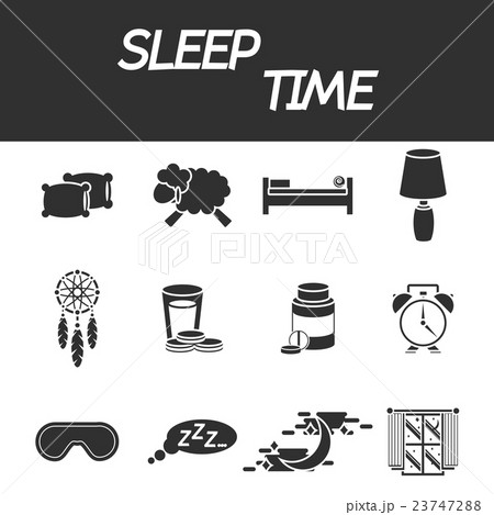 Sleep time icon set 23747288