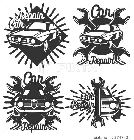 Vintage Car repair emblems 23747289