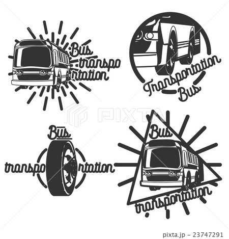 Vintage bus transportation emblems 23747291