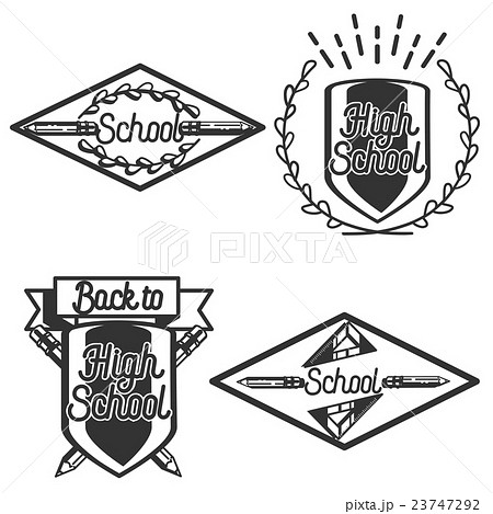 Vintage back to school emblems 23747292