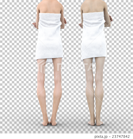 O腿和理想的女性腿部身體部位燙髮3DCG插圖素材 23747842