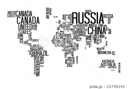 World Map with Countries name, Typography Map 23749143