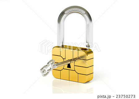 Credit Card Chip Security concept, 3D rendering 23750273