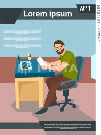 Casual Business Man Freelancer Working Laptop Casual Business Man Freelancer Working Laptop 23750284