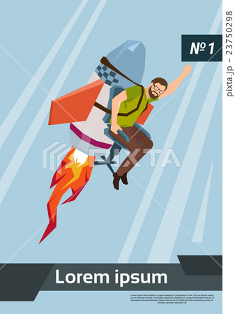 Rocket Fly With Casual Business Man Start Up Rocket Fly With Casual Business Man Start Up 23750298