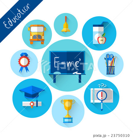 Education Collection Colorful Icon Set 23750310