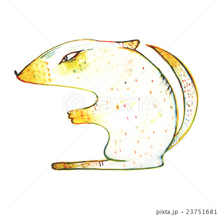 とんがり顔のふしぎな動物のイラスト素材