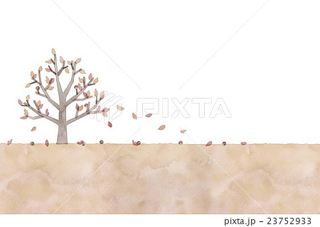 秋の木のイラストのイラスト素材