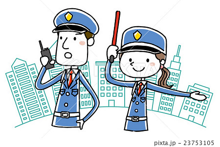 警備員 仕事風景のイラスト素材