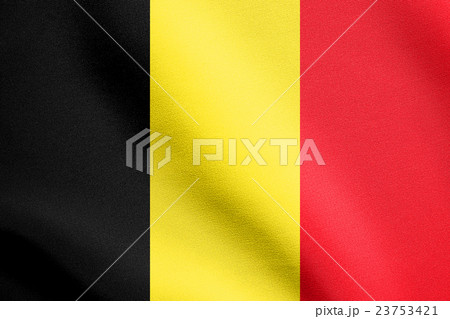 Flag of Belgium waving in wind with fabric texture Flag of Belgium waving in wind with fabric texture 23753421