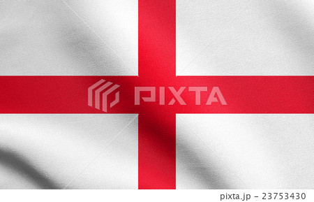 Flag of England waving in wind with fabric texture Flag of England waving in wind with fabric texture 23753430