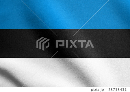 Flag of Estonia waving in wind with fabric texture Flag of Estonia waving in wind with fabric texture 23753431