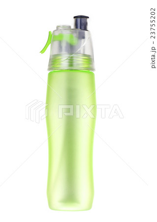 Green flask plastic isolated for drinking water 23755202