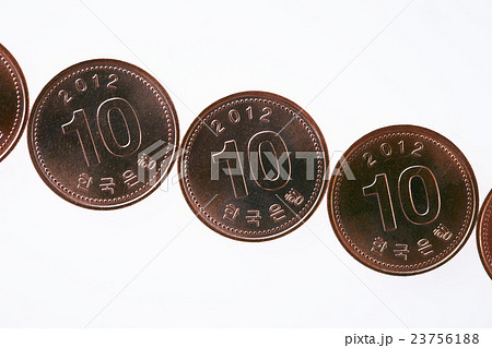 韓国ウォン硬貨の写真素材 [23756188] - PIXTA