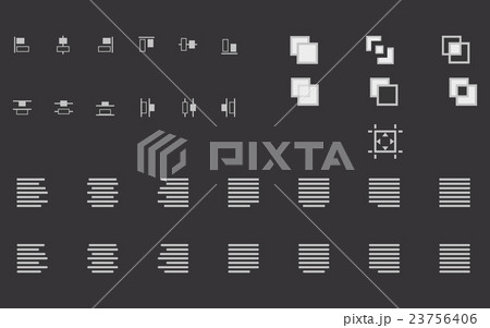 Set of align shapes, text and objects vector icons Set of align shapes, text and objects vector icons 23756406