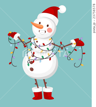 Cartoon snowman character 23756578