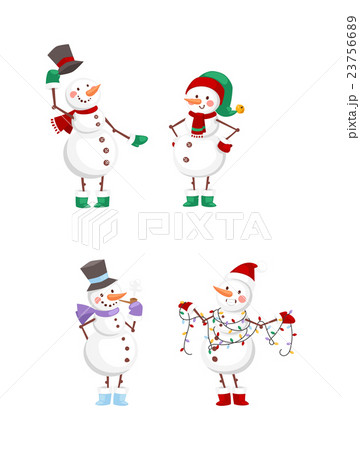Cartoon snowman character 23756689