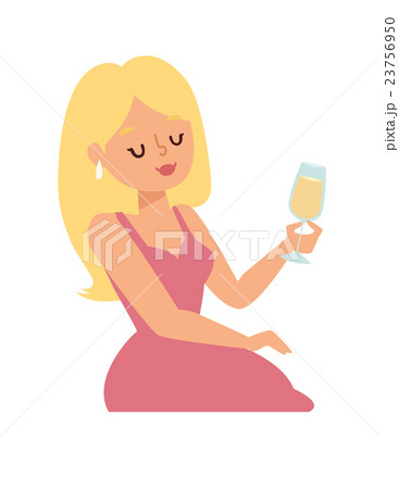Girl wine glass vector illustration. Girl wine glass vector illustration. 23756950