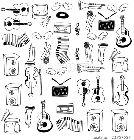 Doodle of music element set Doodle of music element set 23757057