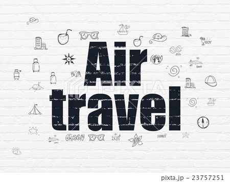 Vacation concept: Air Travel on wall background 23757251