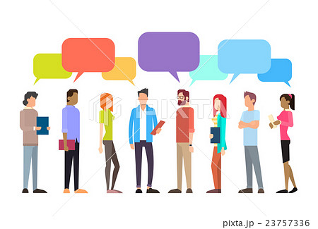 Casual People Group Chat Bubble Communicationのイラスト素材