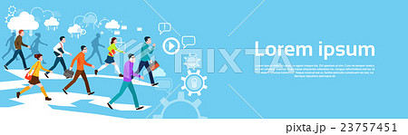 Casual People Group Walking Business Abstract 23757451