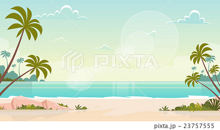 Summer Vacation Sea Shore Sand Beach Blue Sky Sun Summer Vacation Sea Shore Sand Beach Blue Sky Sun 23757555