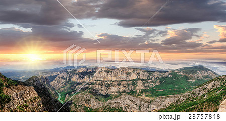 Verdon Canyon with sunset in Provence,France 23757848