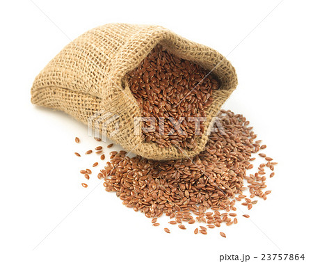 flax seeds in bag isolated on white flax seeds in bag isolated on white 23757864