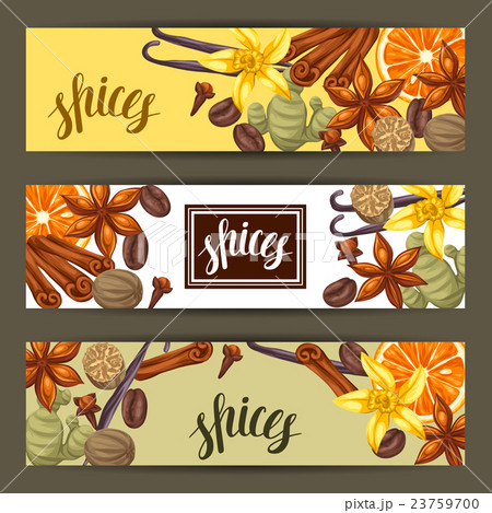 Banners design with various spices. Illustration Banners design with various spices. Illustration 23759700