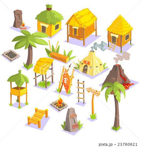 Jungle Tribal Living Houses And Other Objects 23760621
