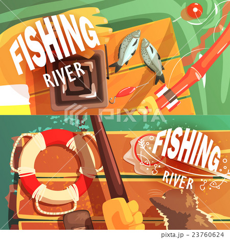 Two Fishing Illustrations With Only Hands Visible 23760624