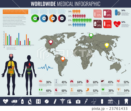 Medical Infographic set with charts  23761433