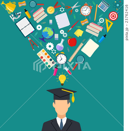 student with school icons and symbols flying student with school icons and symbols flying 23762416
