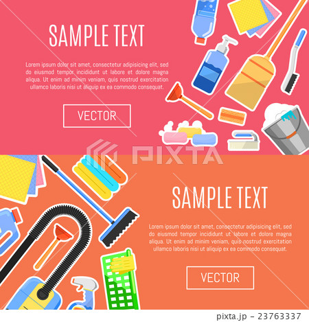 Cleaning icons on banner vector illustration Cleaning icons on banner vector illustration 23763337