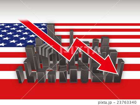 不動産イメージ＿不況＿国旗 23763340