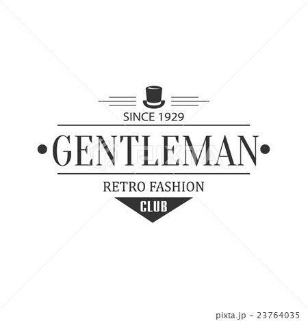 Retro Fashion Gentleman Club Label Design 23764035