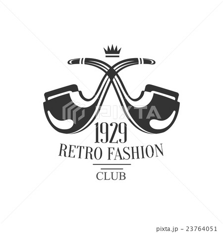 Gentleman Club Label Design With Crossed Pipes 23764051